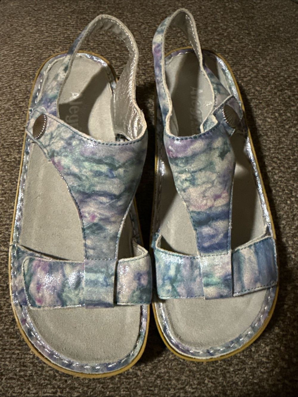 Alegria Women's Multicolor Pastel Tie-Dye Slingback Sandals